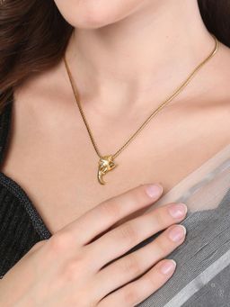 Adwitiya - 24 Ct Gold Plated Ganpati Pendant with Chain