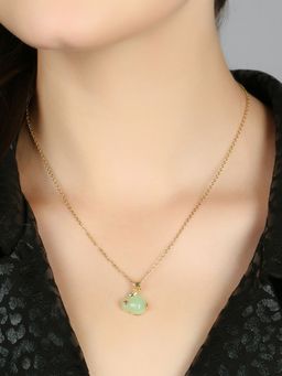Adwitiya - Women Gold Plated Green Rabbit Pendent with Chain