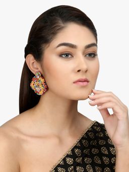 Adwitiya - Women Gold & Multi Contemporary Drop Earrings
