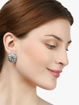 Adwitiya - Look Like Silver Circular Shaped Studs