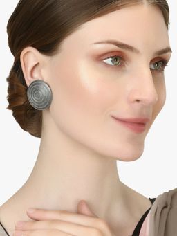 Adwitiya - Silver Plated Circular Studs
