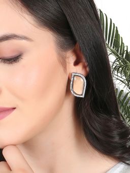 Adwitiya - Silver Plated Stone Studded Handcrafted Studs