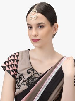 Adwitiya - 24 Ct Gold Plated Handcrafted Stone Studded Maang Tika