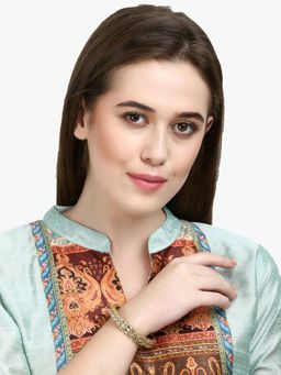 Adwitiya - Gold Plated Beautiful Handcrafted Kada (2.8)