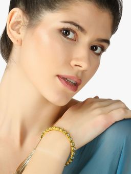 Adwitiya - Women 24 Ct Gold Plated Beautiful Handcrafted Stone Studded Bangle