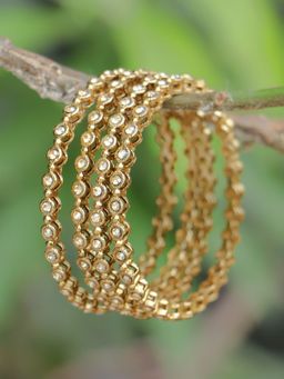 Adwitiya - Gold Plated Stone Studded Handcrafted Bangle