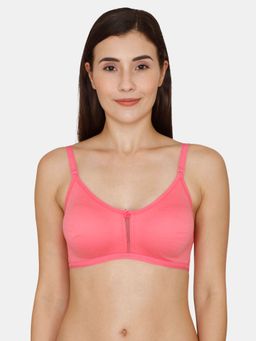 Zivame - Rosaline Everyday Double Layered Non Wired 3-4th Coverage T-shirt Bra - Pink Lemonade