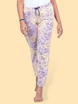 Kryptic - Purple Printed Cotton Relaxed Fit Pyjama
