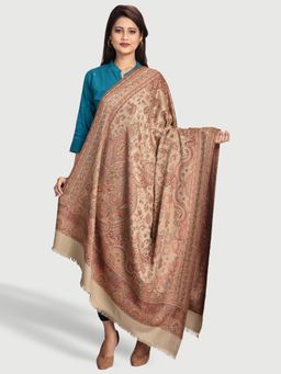 SWI STYLISH - Woven Wool Beige Shawl