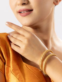 Niscka - Ethnic Gold-toned Kundan Studded Kada (2.6)