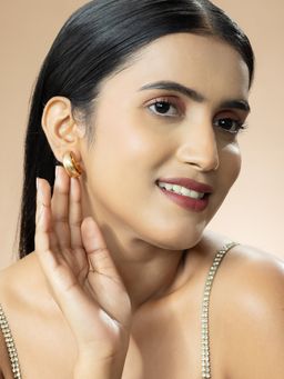 Niscka - Gold Plated Matte Hoop Earrings