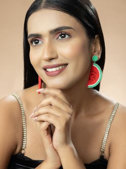 Niscka - Watermelon Shaped Beads Earrings