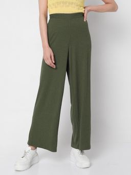 VERO MODA - Women Green Stripes Casual Culottes