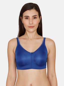 Zivame - True Curv Double Layered Non Wired Full Coverage Minimiser Bra - Blue