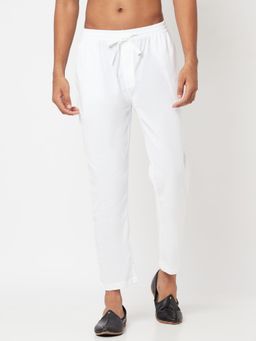 Fabindia - White Cotton Solid Men Pyjama