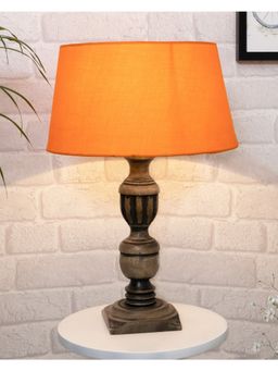 Homesake - Black French Trophy Table Lamp Orange Shade
