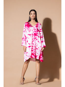 Zeefaa - Magenta Cloud Burst Dress