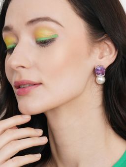 Ritu Singh - Purple Pearl Studs