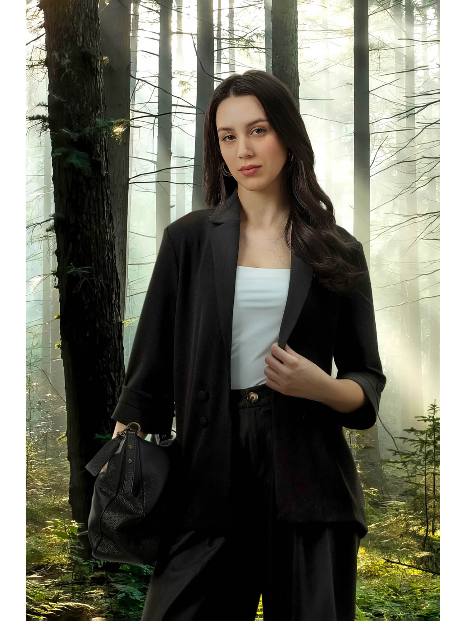 van heusen Women Black Solid Blazer-picture-19