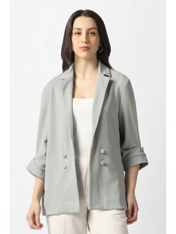 Van Heusen - Women Grey Solid Blazer
