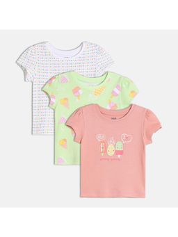 MINI KLUB - Girls Printed T-shirts - Multi-Color (Pack of 3)