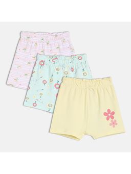MINI KLUB - Girls Floral Printed Shorts - Multi-Color (Pack of 3)
