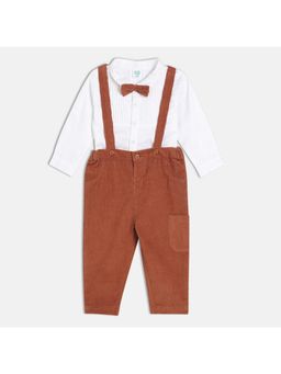 MINI KLUB - Boys Solid Dungarees - Multi-Color (Set of 3)