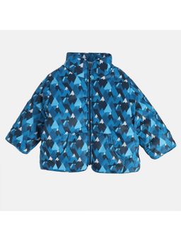 MINI KLUB - Boys Geometric Printed Bomber - Blue