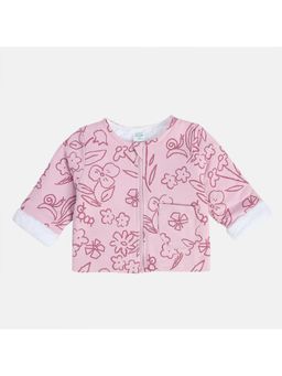 MINI KLUB - Girls Floral Printed Bomber - Pink