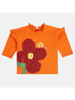 MINI KLUB - Girls Floral Printed Tops - Orange