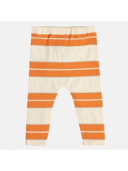 MINI KLUB - Girls Stripes Printed Leggings - Orange