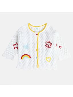 MINI KLUB - Girls Embroidered Sweater - White