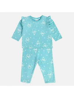 MINI KLUB - Girls Printed Co-Ord Set - Blue