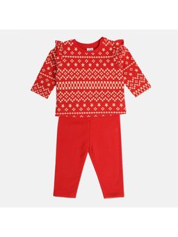 MINI KLUB - Girls Printed Co-Ord Set - Red