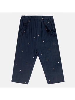 MINI KLUB - Girls Polka Dots Pants - Navy Blue
