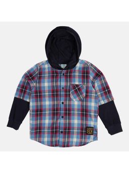 MINI KLUB - Boys Checks Printed Shirts - Blue