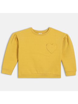 MINI KLUB - Girls Self Design Sweatshirts - Yellow