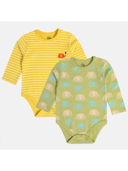 MINI KLUB - Boys Printed Onesies - Multi-Color (Pack of 2)