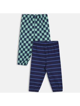 MINI KLUB - Boys Checks Printed Joggers - Blue (Pack of 2)