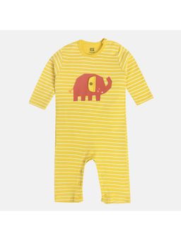 MINI KLUB - Boys Stripes Printed Romper - Yellow
