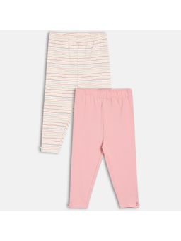 MINI KLUB - Girls Stripes Printed Leggings - Multi-Color (Pack of 2)