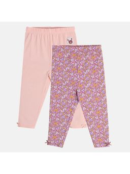 MINI KLUB - Girls Floral Printed Leggings - Multi-Color (Pack of 2)