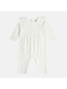 MINI KLUB - Girls Self Design Romper - White
