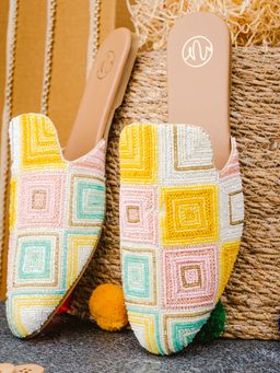 NR by Nidhi Rathi - Sequined Multi-color Mules