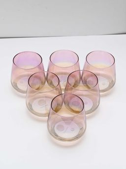 StudioHMK - Ombre Tinted, Shaded Short Glasses, Set Of 6 pcs, Capacity 300 ml
