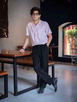 JAVINISHKA - Pink Tribal Printed Sustainable Rayon Unisex Shirt