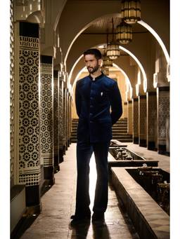 CONTRAST BY PARTH - Vault Midnight Navy Bandhgala and Trouser