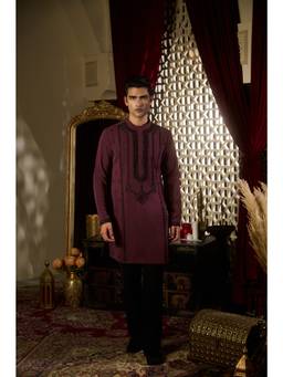 CONTRAST BY PARTH - Ember Burgundy Kurta and Trousers