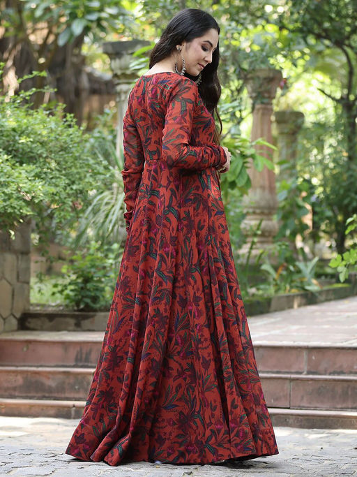 Buy BLACK SCISSOR Fit and Flared Angrakha Style Maxi Dress Online