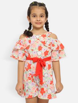 Nautinati - Girls Multicolor Printed Jumpsuit